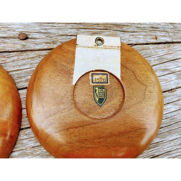 Vintage Wood German Plaques Metal Work Cherub Deer Tree - Picture 3 of 6